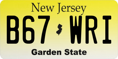 NJ license plate B67WRI