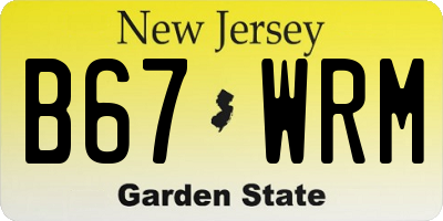 NJ license plate B67WRM