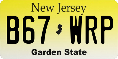 NJ license plate B67WRP
