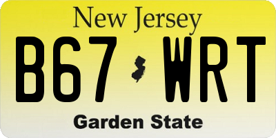 NJ license plate B67WRT