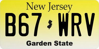NJ license plate B67WRV