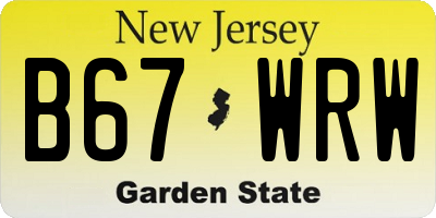 NJ license plate B67WRW