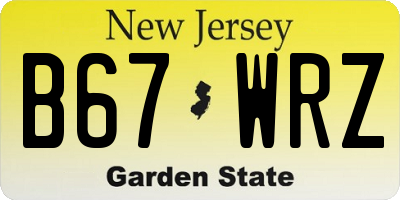 NJ license plate B67WRZ