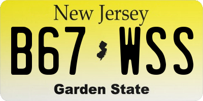 NJ license plate B67WSS