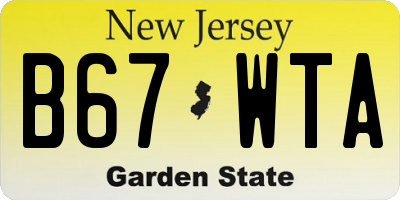 NJ license plate B67WTA