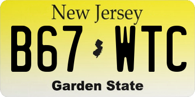 NJ license plate B67WTC