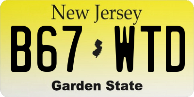 NJ license plate B67WTD