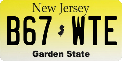 NJ license plate B67WTE