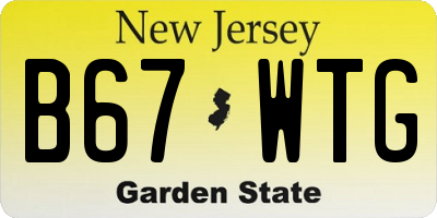 NJ license plate B67WTG