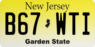 NJ license plate B67WTI
