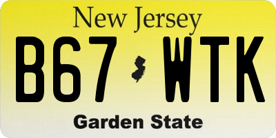 NJ license plate B67WTK