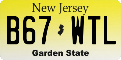 NJ license plate B67WTL