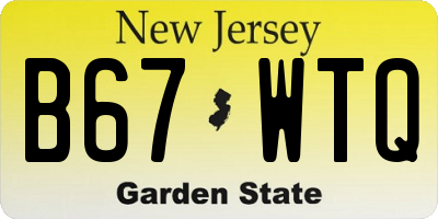 NJ license plate B67WTQ