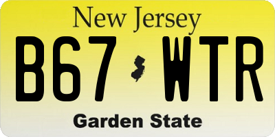 NJ license plate B67WTR
