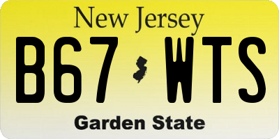 NJ license plate B67WTS