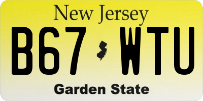 NJ license plate B67WTU