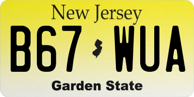 NJ license plate B67WUA