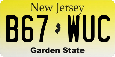 NJ license plate B67WUC