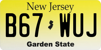 NJ license plate B67WUJ