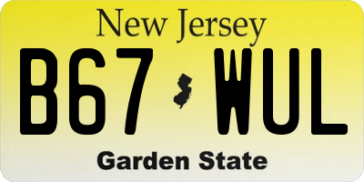 NJ license plate B67WUL