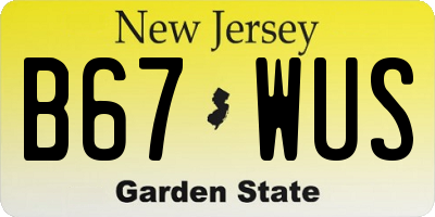NJ license plate B67WUS