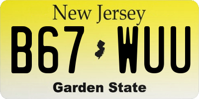 NJ license plate B67WUU