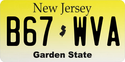 NJ license plate B67WVA