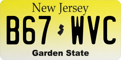 NJ license plate B67WVC