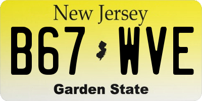 NJ license plate B67WVE