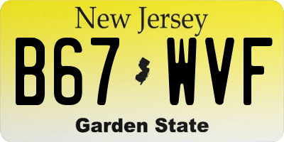 NJ license plate B67WVF
