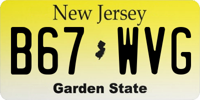 NJ license plate B67WVG