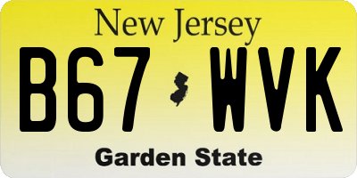 NJ license plate B67WVK