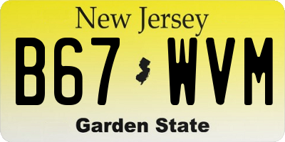 NJ license plate B67WVM