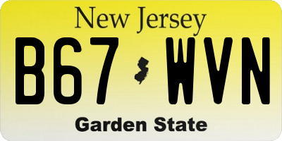 NJ license plate B67WVN