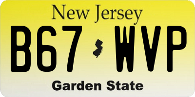 NJ license plate B67WVP