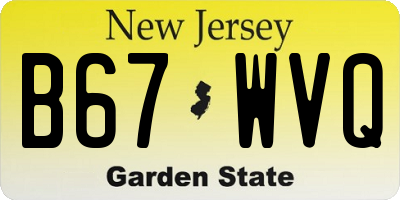 NJ license plate B67WVQ