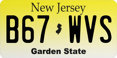 NJ license plate B67WVS
