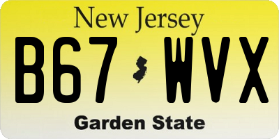 NJ license plate B67WVX