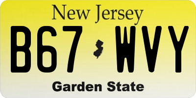 NJ license plate B67WVY