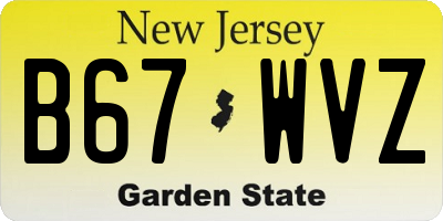 NJ license plate B67WVZ