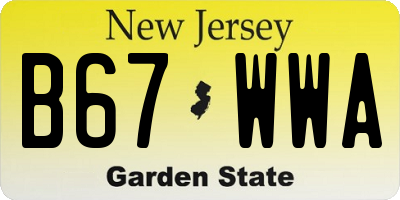 NJ license plate B67WWA
