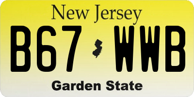 NJ license plate B67WWB