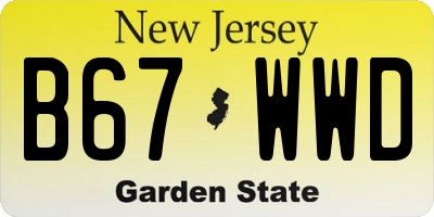 NJ license plate B67WWD