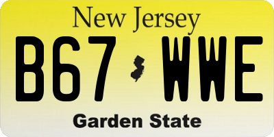 NJ license plate B67WWE
