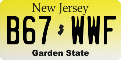 NJ license plate B67WWF