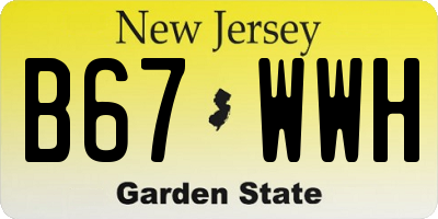 NJ license plate B67WWH
