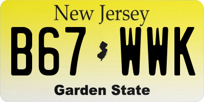 NJ license plate B67WWK