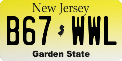 NJ license plate B67WWL