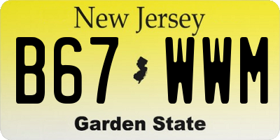 NJ license plate B67WWM