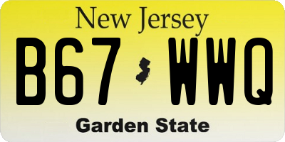 NJ license plate B67WWQ